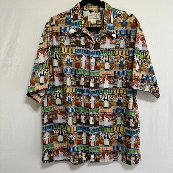 Reyn Spooner Jimmy Buffett Collection French Market Men's Aloha Shirt Sz L VTG - Picture 1 of 5